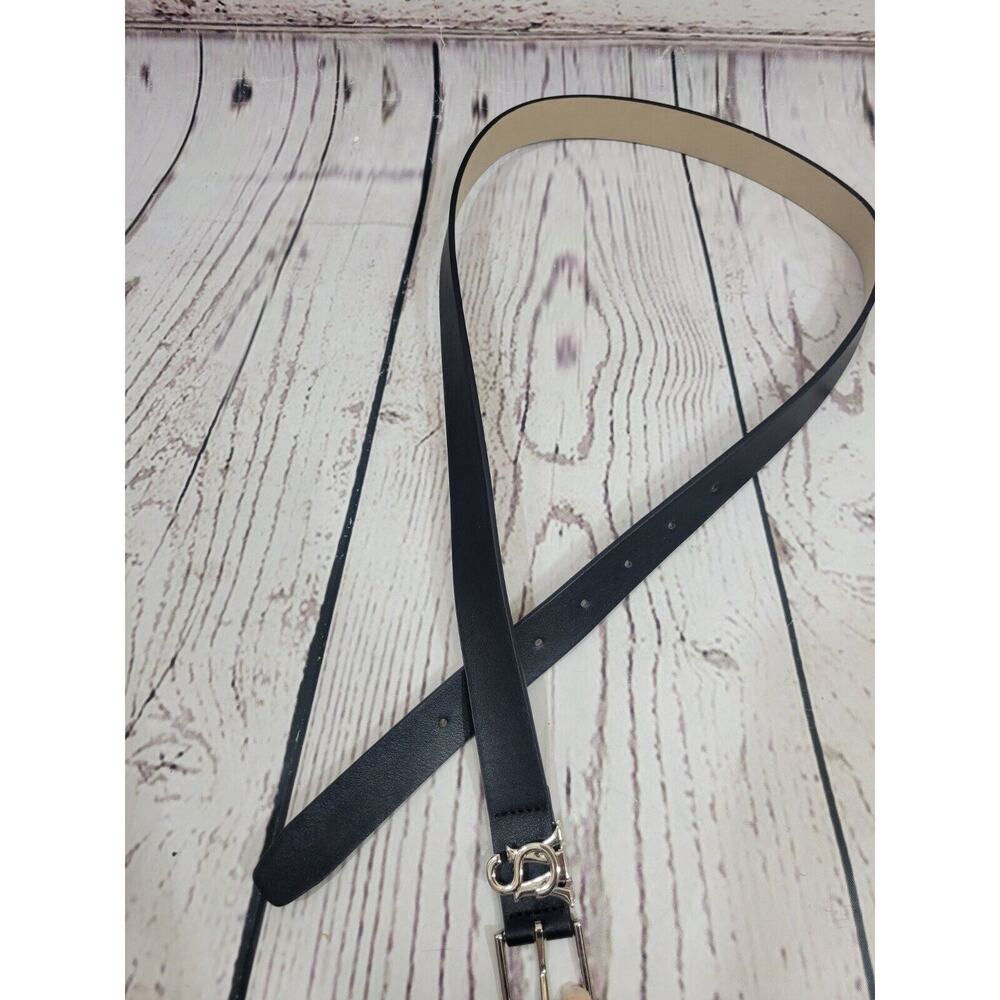 Classic Casual‎ Belt Women's Black SM Spell Out Initials Skinny Size 34-36